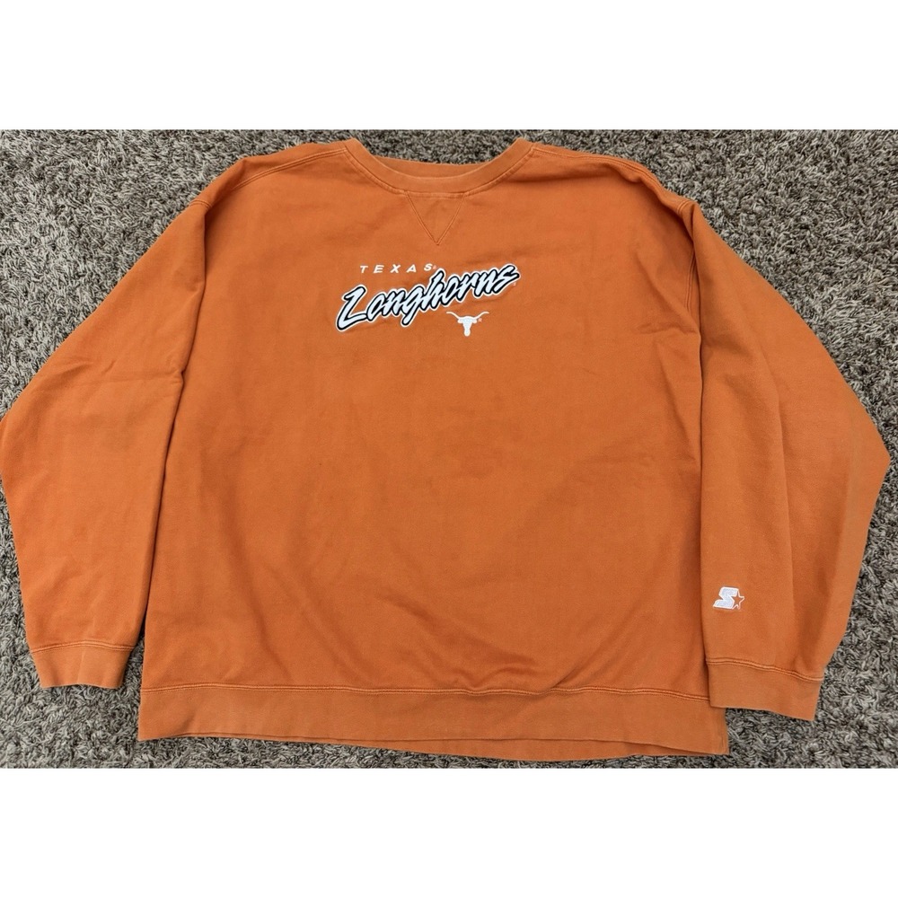 Vintage Started Texas Longhorns Style Pullover Long Sleeve Mens 3XL